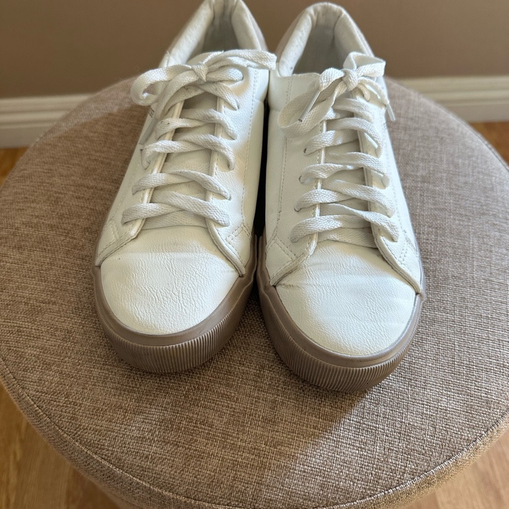 French Connection Cream Sneakers with Brown Sole - Picture 6 of 11